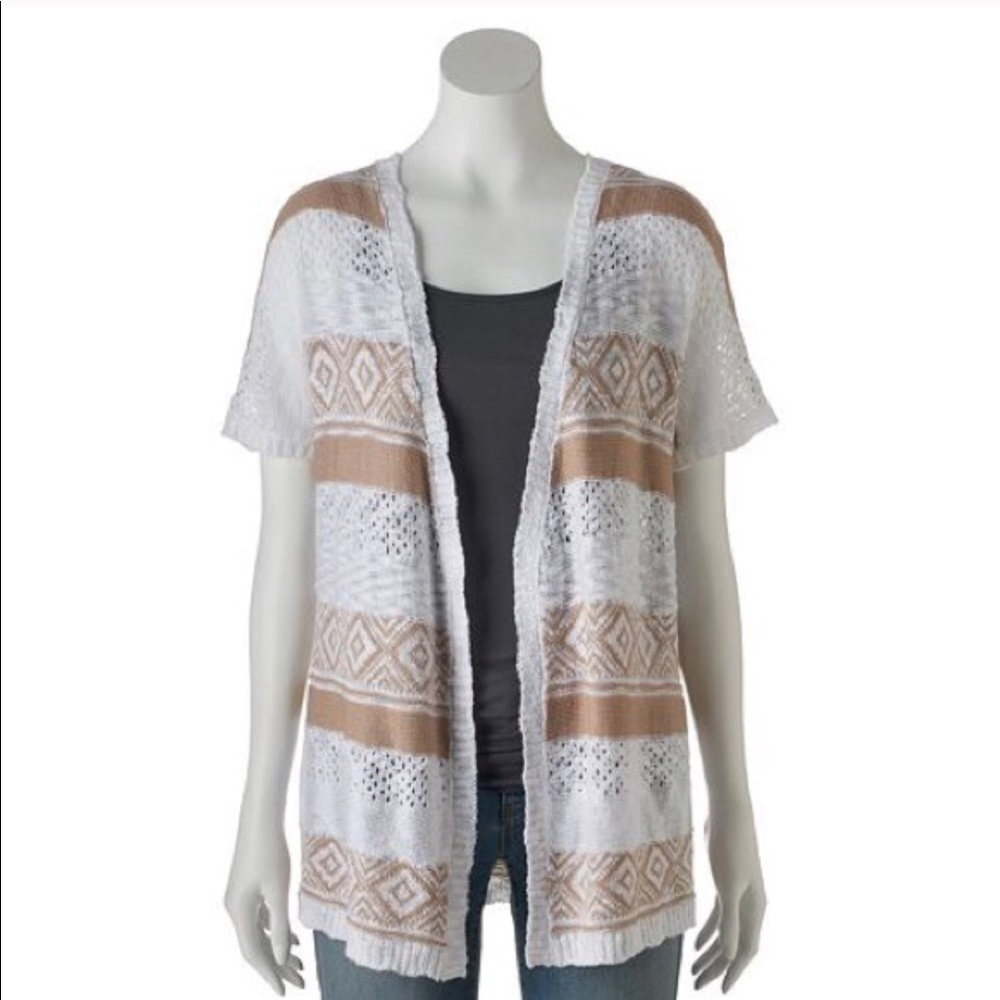Cloud Chaser Lightweight Open Knit Southwestern Striped Cardigan Size small